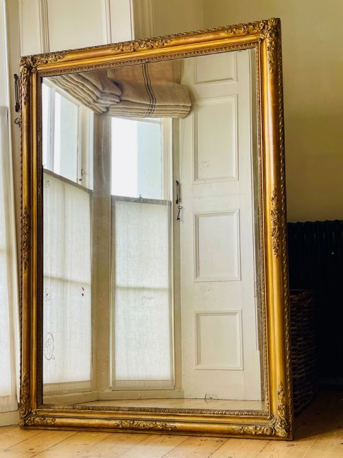19TH CENTURY FRENCH GILT MIRROR C1880 MERCURY GLASS - ADDITIONAL PHOTO 9