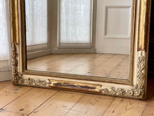 19TH CENTURY FRENCH LOUIS XV GILT AND GESSO MIRROR MERCURY GLASS - ADDITIONAL PHOTO 10