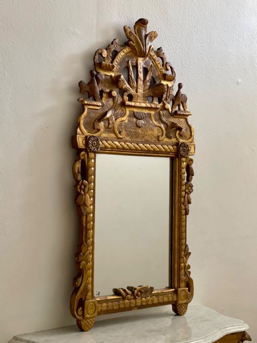 18th century french gilt wood marriage mirror - CATEGORY: ANTIQUE MIRRORS - DATED 18TH CENTURY