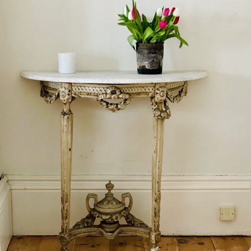 LATE 18TH CENTURY FRENCH CONSOLE WITH MARBLE TOP - ADDITIONAL PHOTO 1