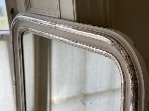 LARGE ANTIQUE FRENCH SILVER GILT AND GESSO MIRROR - ADDITIONAL PHOTO 4