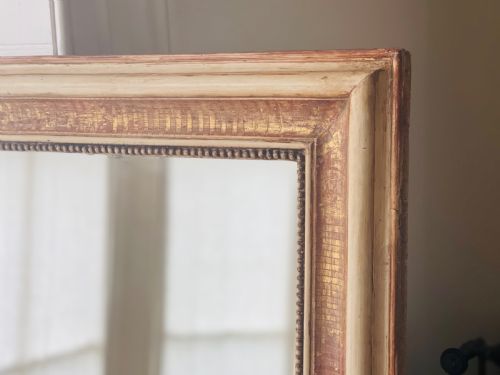 LARGE 19TH CENTURY FRENCH GILT AND GESSO RECTANGULAR MIRROR - ADDITIONAL PHOTO 1