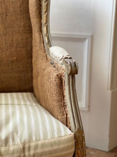 ANTIQUE FRENCH ARMCHAIR C1880 ORIGINAL PAINT - ADDITIONAL PHOTO 2