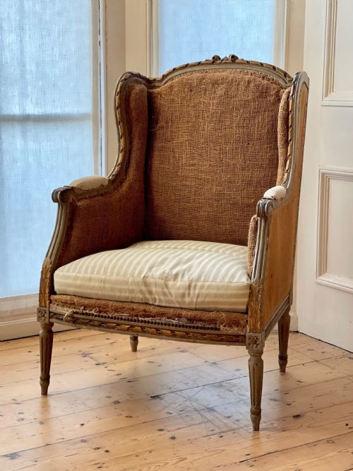 ANTIQUE FRENCH ARMCHAIR C1880 ORIGINAL PAINT - ADDITIONAL PHOTO 9