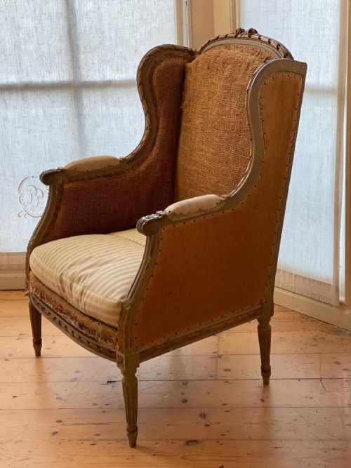 ANTIQUE FRENCH ARMCHAIR C1880 ORIGINAL PAINT - ADDITIONAL PHOTO 6