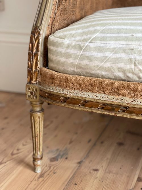 19TH CENTURY FRENCH LOUIS XVI SOFA ORIGINAL PAINT - ADDITIONAL PHOTO 6