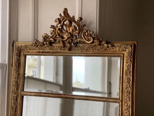 LARGE ANTIQUE FRENCH GILT MIRROR BEVELLED GLASS - ADDITIONAL PHOTO 10