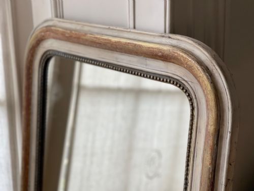 ANTIQUE FRENCH GILT AND BARE GESSO MIRROR C1860 MERCURY GLASS - ADDITIONAL PHOTO 2