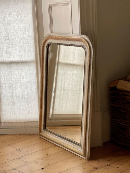 ANTIQUE FRENCH GILT AND BARE GESSO MIRROR C1860 MERCURY GLASS - ADDITIONAL PHOTO 7