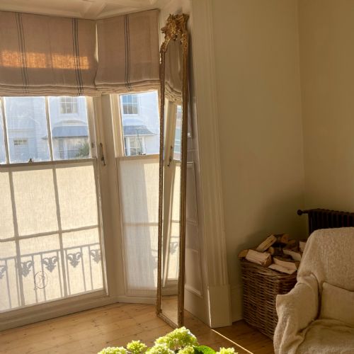 TALL 19TH CENTURY FRENCH GILT MIRROR - ADDITIONAL PHOTO 1