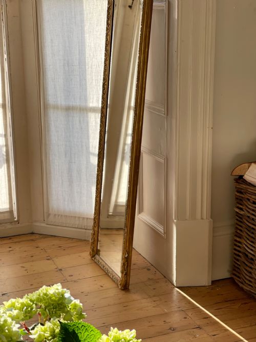 TALL 19TH CENTURY FRENCH GILT MIRROR - ADDITIONAL PHOTO 2