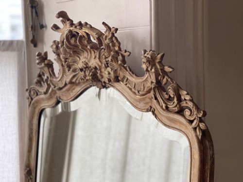 19TH CENTURY FRENCH LOUIS XV GILT MIRROR BEVELLED GLASS - ADDITIONAL PHOTO 1