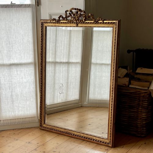 19TH CENTURY FRENCH GILT LOUIS XVI MIRROR BEVELLED GLASS - ADDITIONAL PHOTO 5