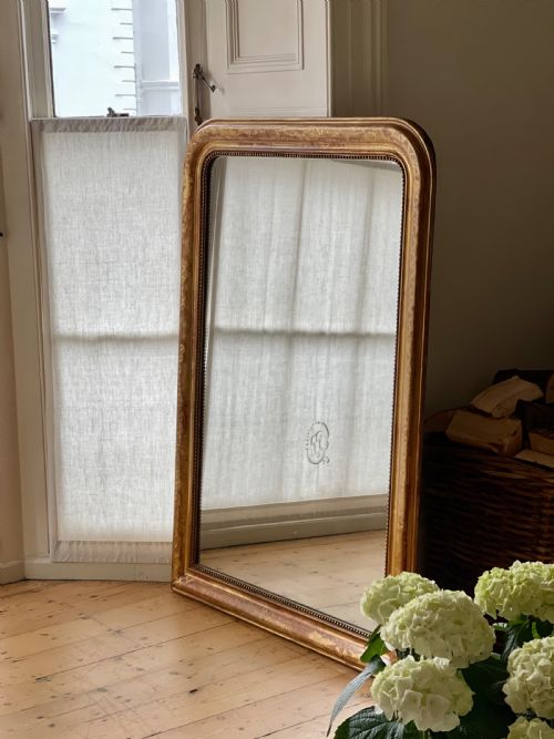 large antique french gilt louis philippe mirror mercury glass - CATEGORY: ANTIQUE MIRRORS - DATED 19TH CENTURY