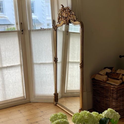 LARGE ANTIQUE FRENCH GILT LOUIS XV MIRROR BEVELLED GLASS - ADDITIONAL PHOTO 4