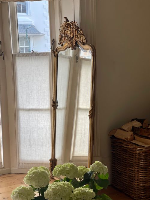 LARGE ANTIQUE FRENCH GILT LOUIS XV MIRROR BEVELLED GLASS - ADDITIONAL PHOTO 9