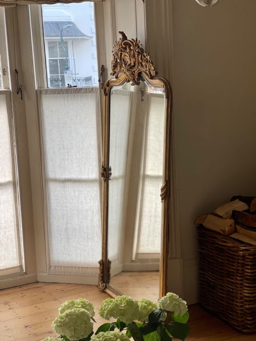 LARGE ANTIQUE FRENCH GILT LOUIS XV MIRROR BEVELLED GLASS - ADDITIONAL PHOTO 10