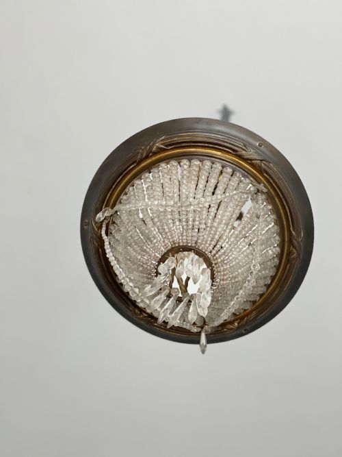 ANTIQUE FRENCH LOUIS PHILIPPE CRYSTAL BAG CHANDELIER C1860 REWIRED - ADDITIONAL PHOTO 9
