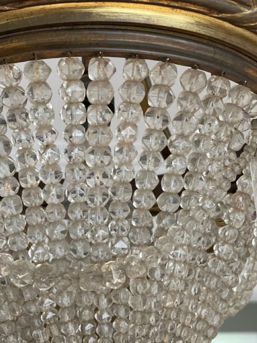 ANTIQUE FRENCH LOUIS PHILIPPE CRYSTAL BAG CHANDELIER C1860 REWIRED - ADDITIONAL PHOTO 8