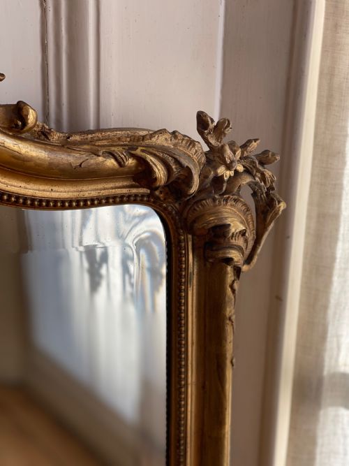 ANTIQUE FRENCH GILT LOUIS XV MIRROR - ADDITIONAL PHOTO 3