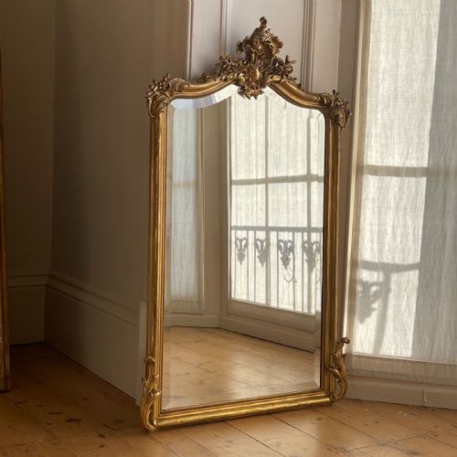 ANTIQUE FRENCH GILT LOUIS XV MIRROR - ADDITIONAL PHOTO 4