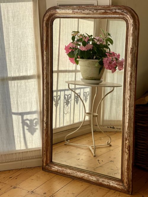 ANTIQUE FRENCH SILVER GILT MIRROR - ADDITIONAL PHOTO 6