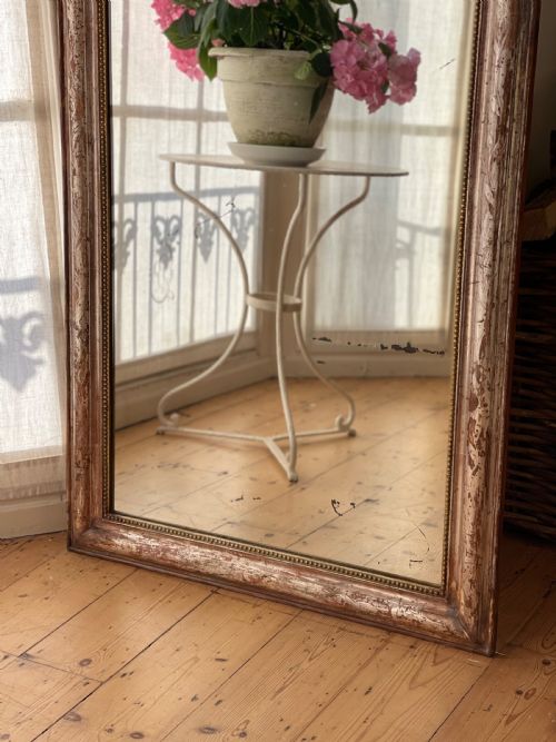 ANTIQUE FRENCH SILVER GILT MIRROR - ADDITIONAL PHOTO 7