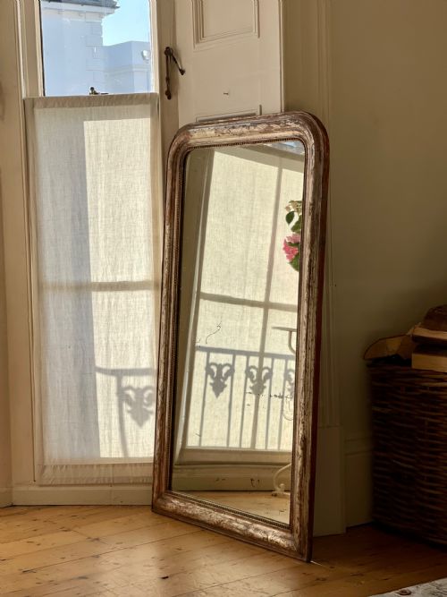 ANTIQUE FRENCH SILVER GILT MIRROR - ADDITIONAL PHOTO 10
