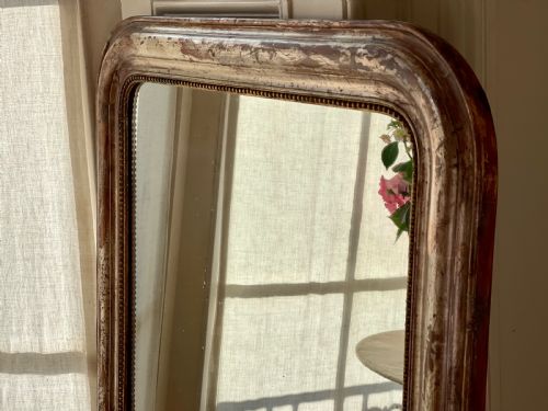 ANTIQUE FRENCH SILVER GILT MIRROR - ADDITIONAL PHOTO 12