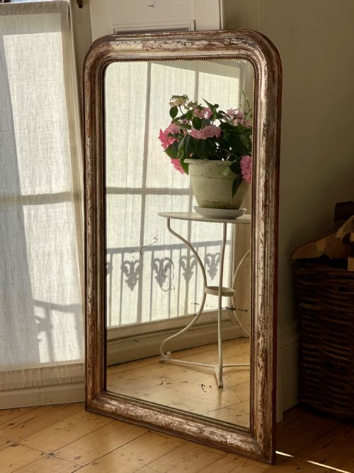 ANTIQUE FRENCH SILVER GILT MIRROR - ADDITIONAL PHOTO 16