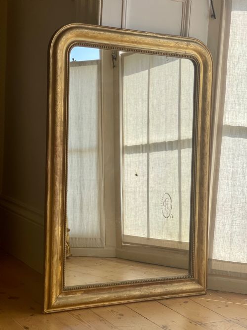 19TH CENTURY FRENCH GILT MIRROR MERCURY GLASS - ADDITIONAL PHOTO 2