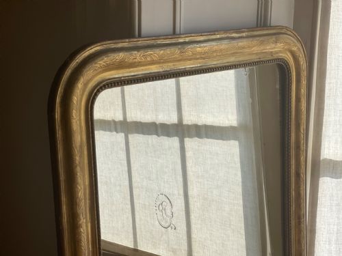 19TH CENTURY FRENCH GILT MIRROR MERCURY GLASS - ADDITIONAL PHOTO 4