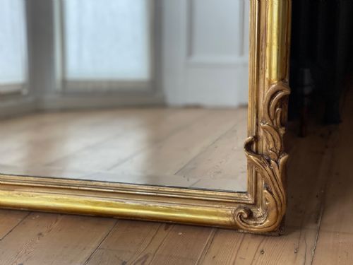 LARGE ANTIQUE FRENCH GILT LOUIS XV MIRROR - ADDITIONAL PHOTO 5