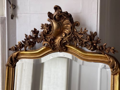 LARGE ANTIQUE FRENCH GILT LOUIS XV MIRROR - ADDITIONAL PHOTO 6