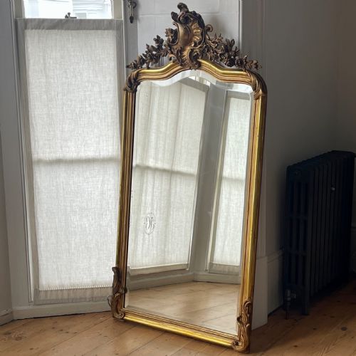 LARGE ANTIQUE FRENCH GILT LOUIS XV MIRROR - ADDITIONAL PHOTO 7