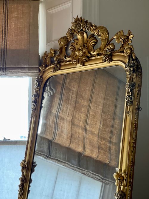 LARGE 19TH CENTURY FRENCH LEANER MIRROR OVERMANTEL - ADDITIONAL PHOTO 6