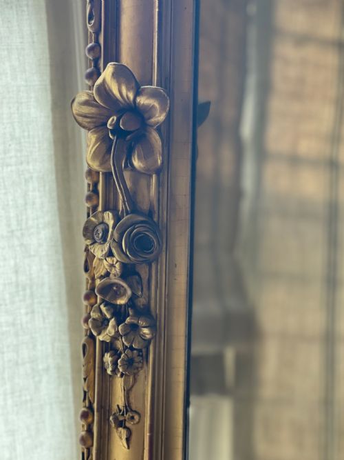 LARGE 19TH CENTURY FRENCH LEANER MIRROR OVERMANTEL - ADDITIONAL PHOTO 10