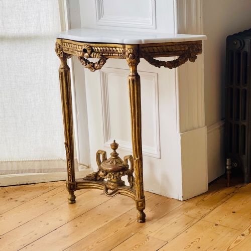 ANTIQUE FRENCH GILT AND MARBLE CONSOLE - ADDITIONAL PHOTO 4