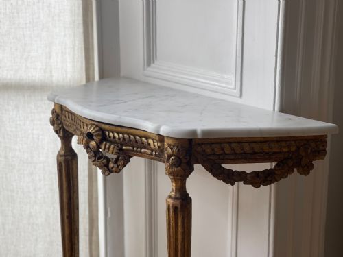 ANTIQUE FRENCH GILT AND MARBLE CONSOLE - ADDITIONAL PHOTO 7