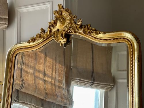 ANTIQUE FRENCH LOUIS XV MIRROR BEVELLED GLASS - ADDITIONAL PHOTO 4