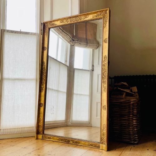 large 19th century french gilt empire mirror - CATEGORY: ANTIQUE MIRRORS - DATED 19TH CENTURY