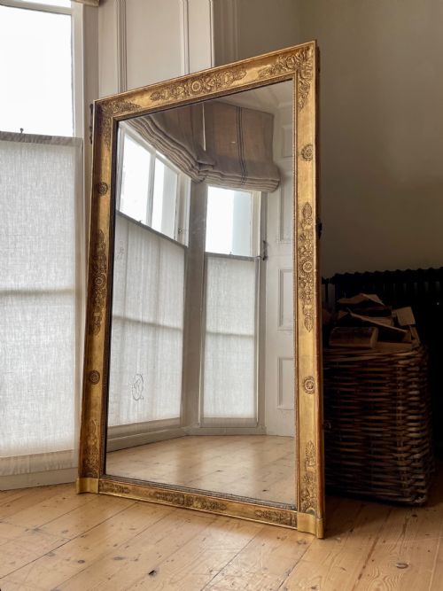 LARGE 19TH CENTURY FRENCH GILT EMPIRE MIRROR - ADDITIONAL PHOTO 7