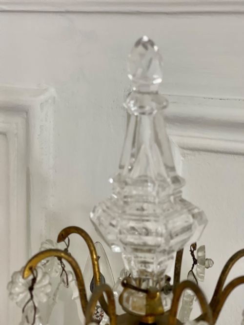 PAIR OF LARGE ANTIQUE FRENCH CRYSTAL TABLE LAMPS - ADDITIONAL PHOTO 7