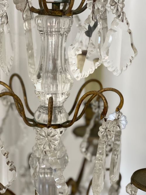 PAIR OF LARGE ANTIQUE FRENCH CRYSTAL TABLE LAMPS - ADDITIONAL PHOTO 8