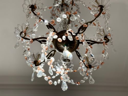 ANTIQUE FRENCH CRYSTAL CHANDELIER C1890 - ADDITIONAL PHOTO 6