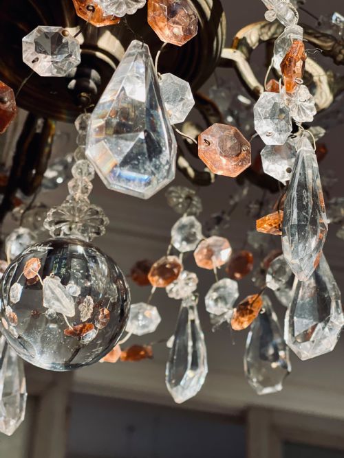 ANTIQUE FRENCH CRYSTAL CHANDELIER C1890 - ADDITIONAL PHOTO 7