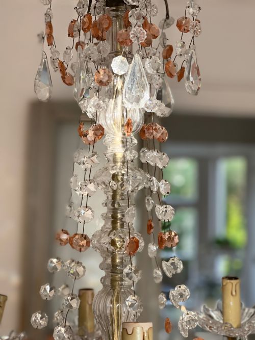 ANTIQUE FRENCH CRYSTAL CHANDELIER C1890 - ADDITIONAL PHOTO 9