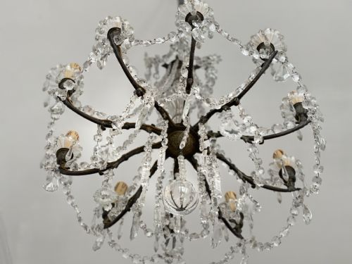 LARGE FRENCH CRYSTAL CHANDELIER - ADDITIONAL PHOTO 1