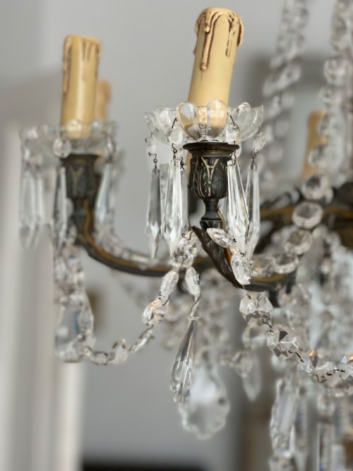 LARGE FRENCH CRYSTAL CHANDELIER - ADDITIONAL PHOTO 2