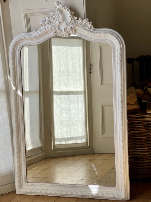 ANTIQUE FRENCH LOUIS XV PAINTED MIRROR - ADDITIONAL PHOTO 6
